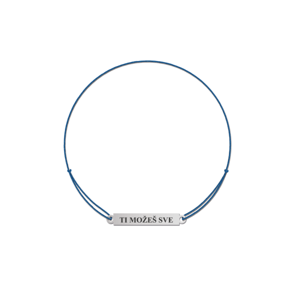 Srebrna Končić Narukvica Pločica Natpis - FE Jewelry